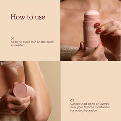 HANNI Fatty Stick on dry skin illustration shows effective moisture sealing.