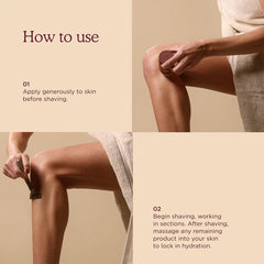 HANNI Shave Pillow in-shower use for quick, hydrating shave.