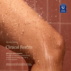 HANNI Splash Salve application in shower demonstrates quick, non-greasy hydration.