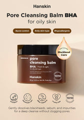 Hanskin BHA Pore Cleansing Balm texture close-up highlighting solid-to-oil transition