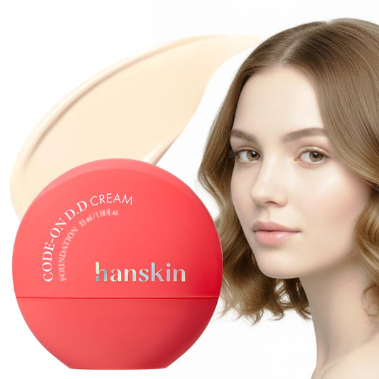 Hanskin DD Cream Foundation bottle with pump enabling easy, mess-free application