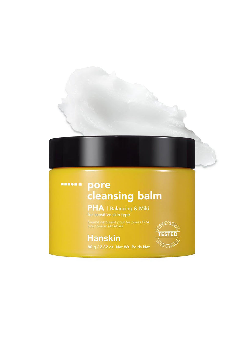 Hanskin PHA pore cleansing balm solid: gentle exfoliation supports clearer pores and sensitive skin.