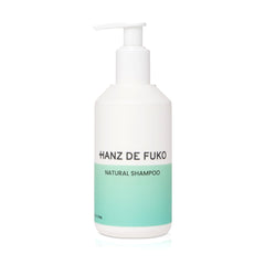 Hanz de Fuko premium natural shampoo bottle shows sulfate-free formula for daily use.