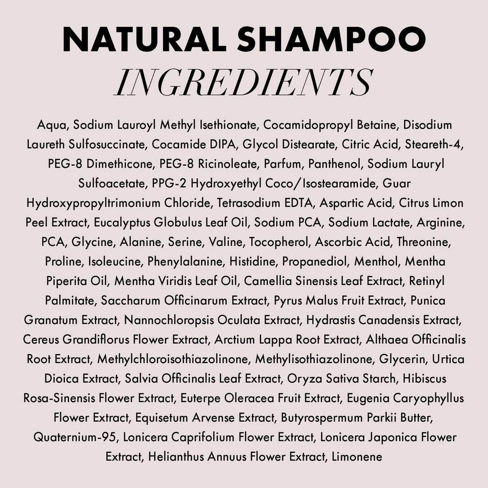 Premium natural shampoo shown for post-workout shower or daily routine.