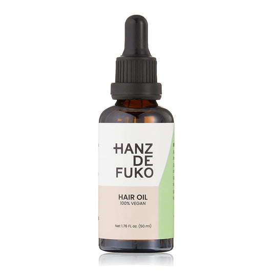 Hanz de Fuko vegan hair and beard oil bottle for lightweight hydration and shine