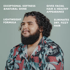 Hanz de Fuko vegan oil being poured for damp hair or beard care