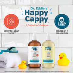 Happy Cappy shampoo lather shows gentle cleansing for delicate skin