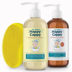 Happy Cappy medicated daily shampoo bottle for cradle cap care and gentle cleansing