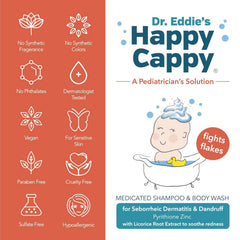 Happy Cappy fragrance-free wash supports safe use on face and body.