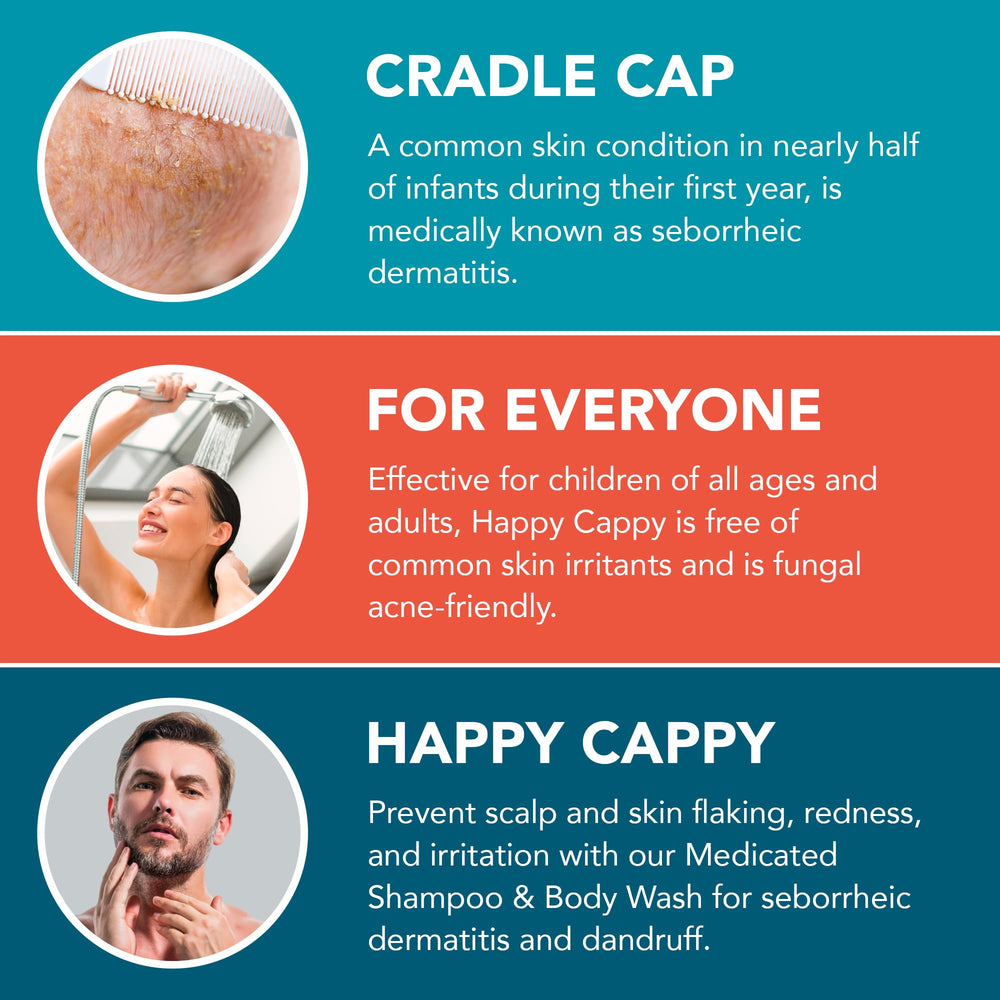 Happy Cappy shampoo and brush bundle packaging ready for baby care routines.