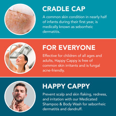 Happy Cappy shampoo and brush bundle packaging ready for baby care routines.