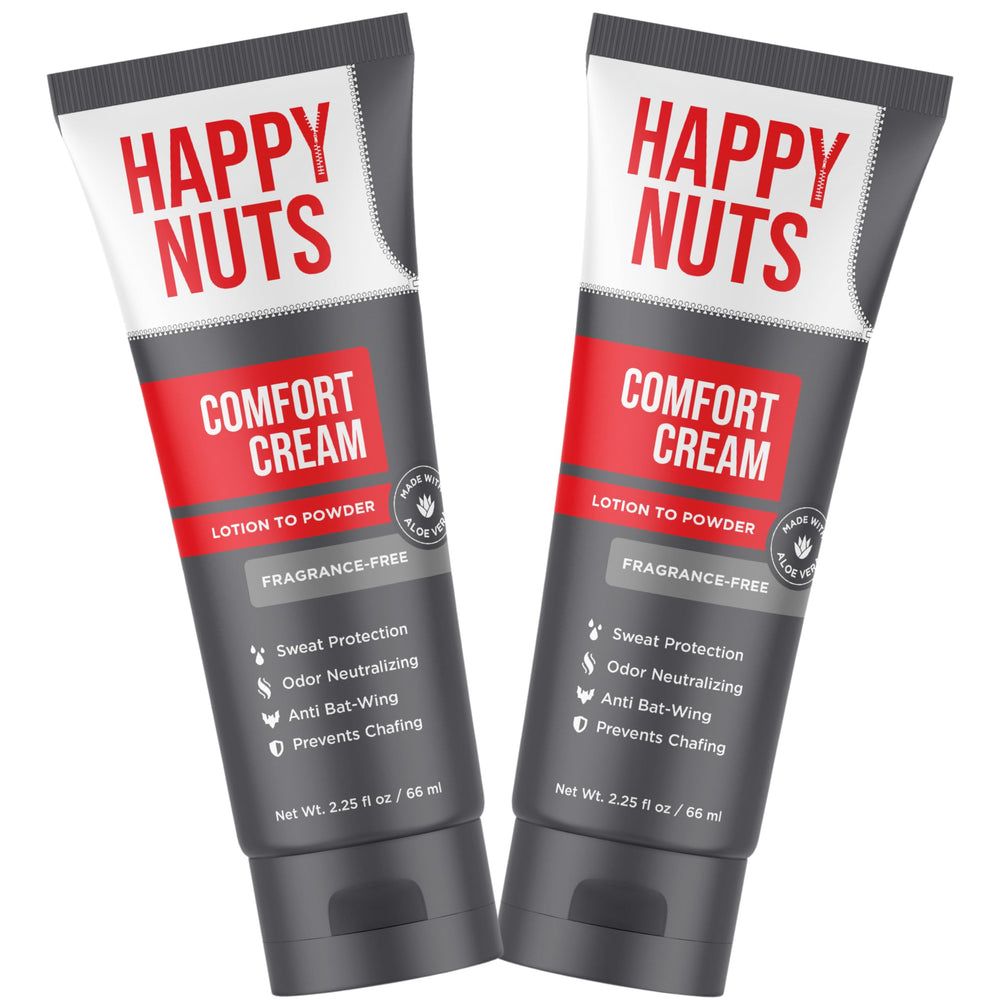 HAPPY NUTS Comfort Cream Deodorant packaging highlights fragrance-free formula