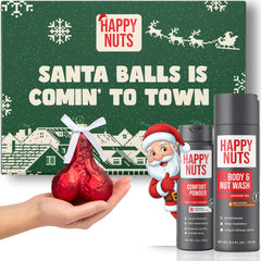Happy Nuts comfort powder tub keeps skin dry and comfortable.
