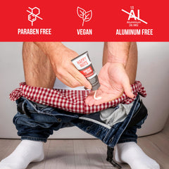 HAPPY NUTS vegan, cruelty-free, dermatologist-tested deodorant label