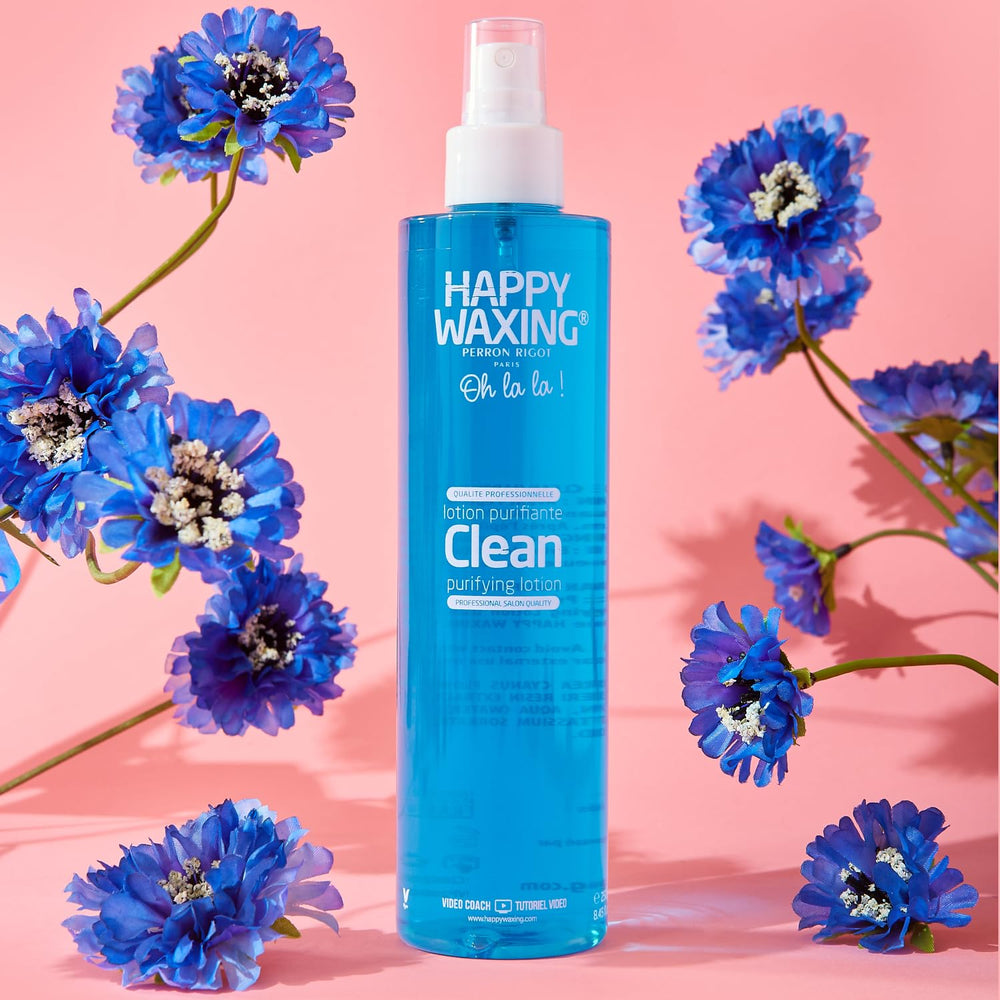 Happy Waxing clean fresh scent enhances pre and post waxing routines