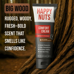 Anti-friction layer created by Happy Nuts lotion-to-powder formula