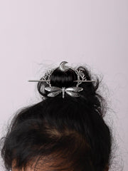 HAQUIL Dragonfly Moon Hairpin closeup highlights nickel-free plating for sensitive wearers.