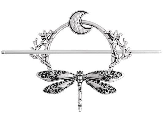HAQUIL Dragonfly Moon Hairpin front view enhances vintage-inspired looks.