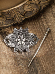 HAQUIL vintage silver hair barrette close-up showing metal finish detail