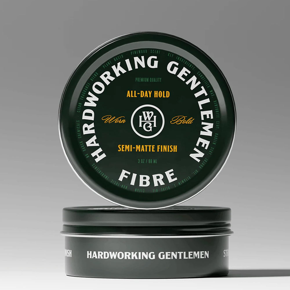 Hardworking Gentlemen Fibre ingredients close-up featuring clays and oils.