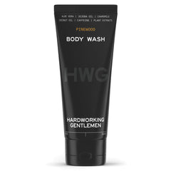 Hardworking Gentlemen natural body wash pinewood bottle delivers a refreshing cleanse.