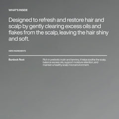 Harklinikken Stabilizing Scalp Shampoo ingredients panel conveys a gentle, perfume-free formula.