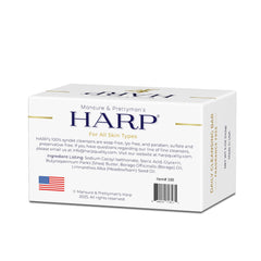 HARP fragrance-free body wash bar rinse leaves skin clean.