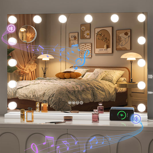 Hasipu Hollywood vanity mirror with removable bulbs for flexible lighting setup.