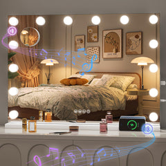 Hasipu Hollywood vanity mirror with removable bulbs for flexible lighting setup.