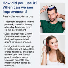 HAUBAT Laser Therapy Hair Growth Comb side view showing ergonomic handling