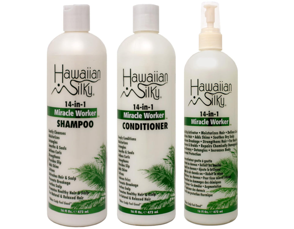 Hawaiian Silky shampoo bottle illustrating smoothness and detangling benefits
