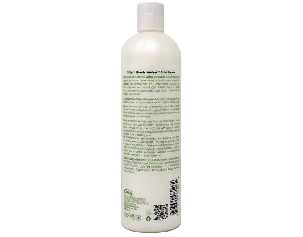 Two-pack bottle close-up highlighting value and packaging of Hawaiian Silky conditioner.