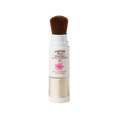 Hawaiian Tropic mineral translucent sunscreen powder brush with SPF 30 and matte finish.