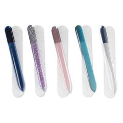 HAWATOUR Nano Glass Nail File with Case, colorful set, portable and easy to carry.