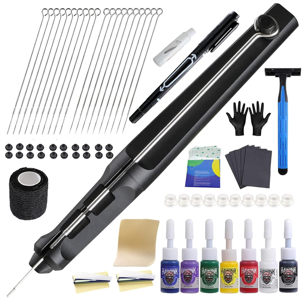 HAWINK Hand Tattoo Poke Kit pen for precise lines and beginner-friendly use.