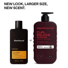 Hawthorne Curl Bounce 16oz packaging on bathroom shelf.