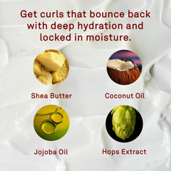 Closeup of Hawthorne Curl Bounce Shampoo label with new scent