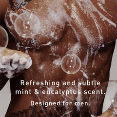 Hawthorne Exfoliating Bar Soap use in shower demonstrates easy daily cleansing.