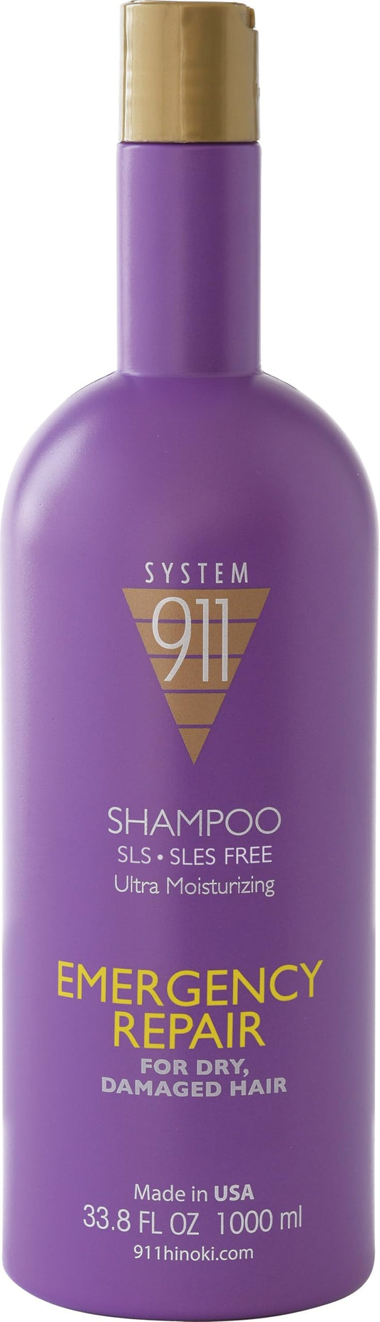 Hayashi System 911 Shampoo bottle with pump, 1000 ml, gentle cleanse for dry or color-treated hair.