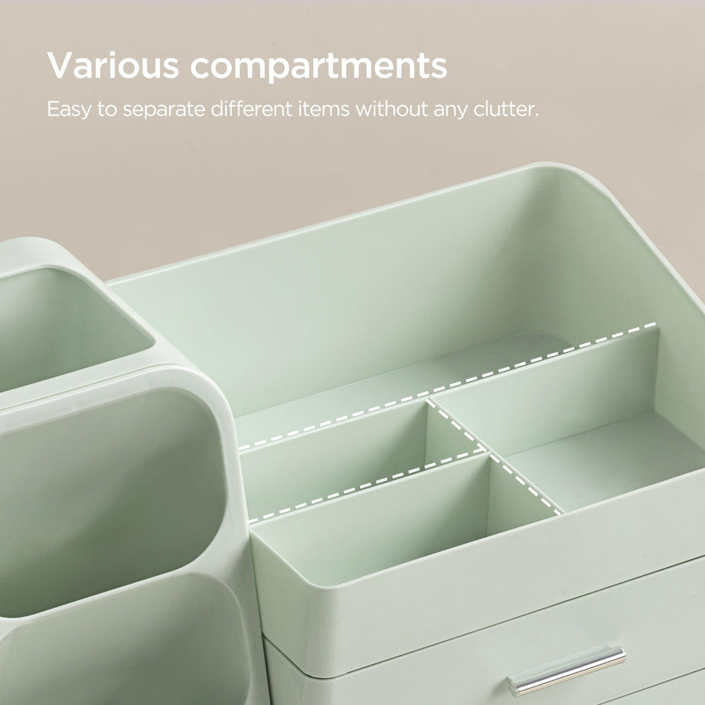 HBlife makeup organizer easy-clean surface simplifies maintenance.