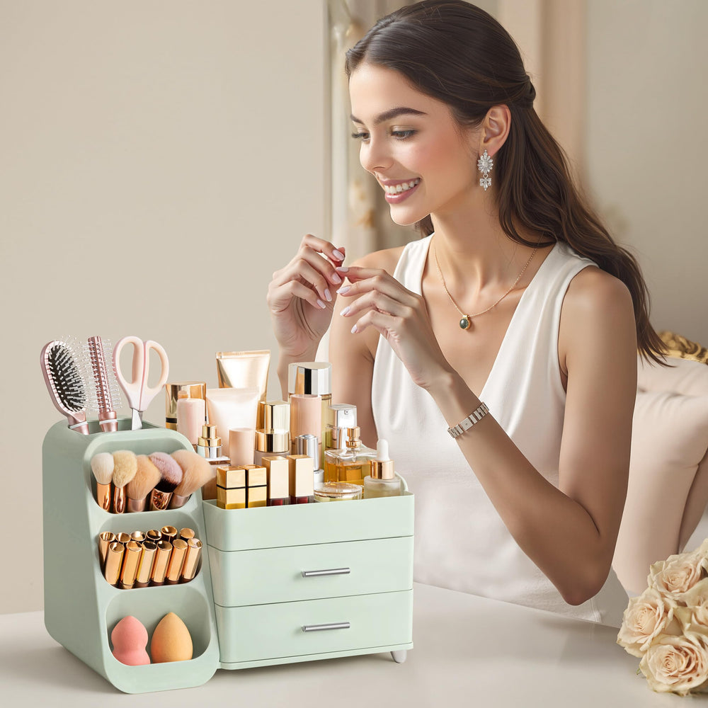 HBlife makeup organizer gift-idea suits makeup lovers and busy professionals.