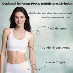 Applying Hea Lora Intertrigo Cream to a skin fold to reduce friction