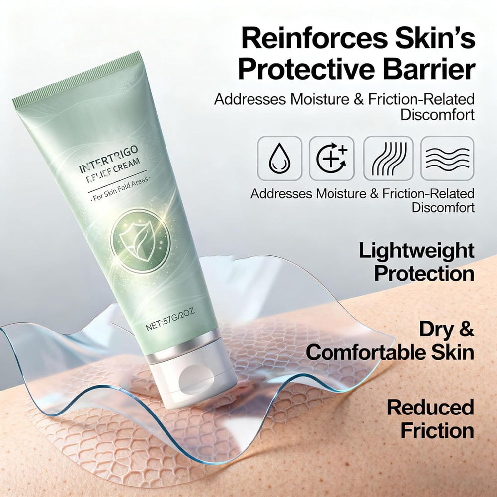 Close-up of Hea Lora Intertrigo Cream tube showing packaging and branding