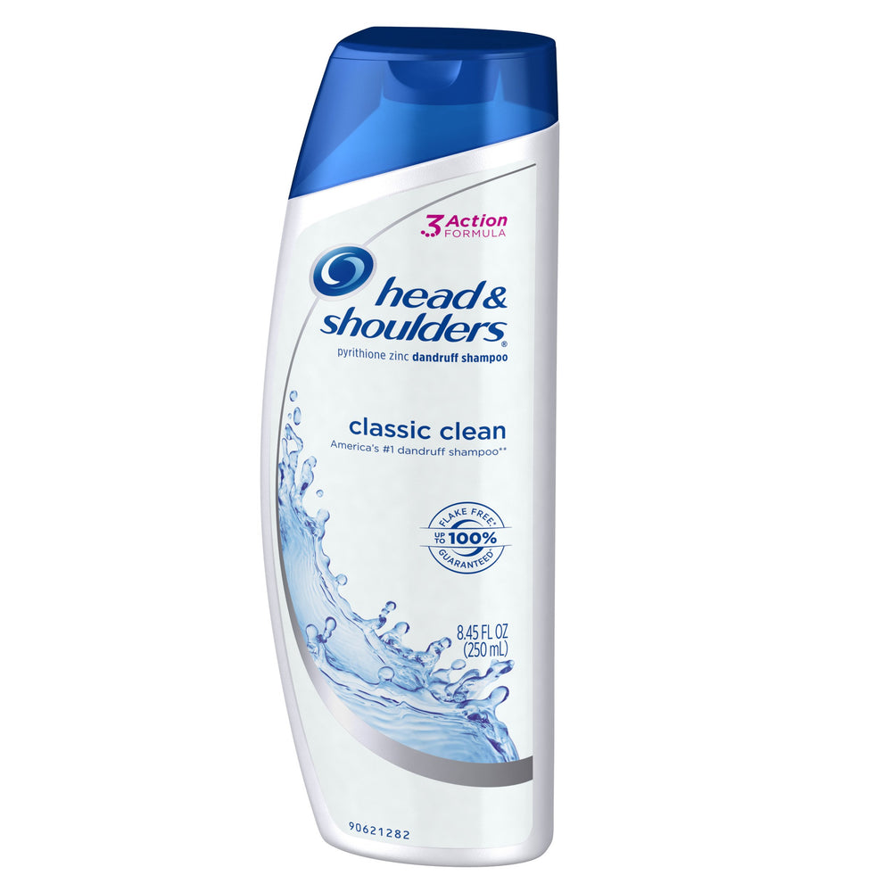Head & Shoulders Classic Clean bottle pour, refreshing lather for scalp comfort.