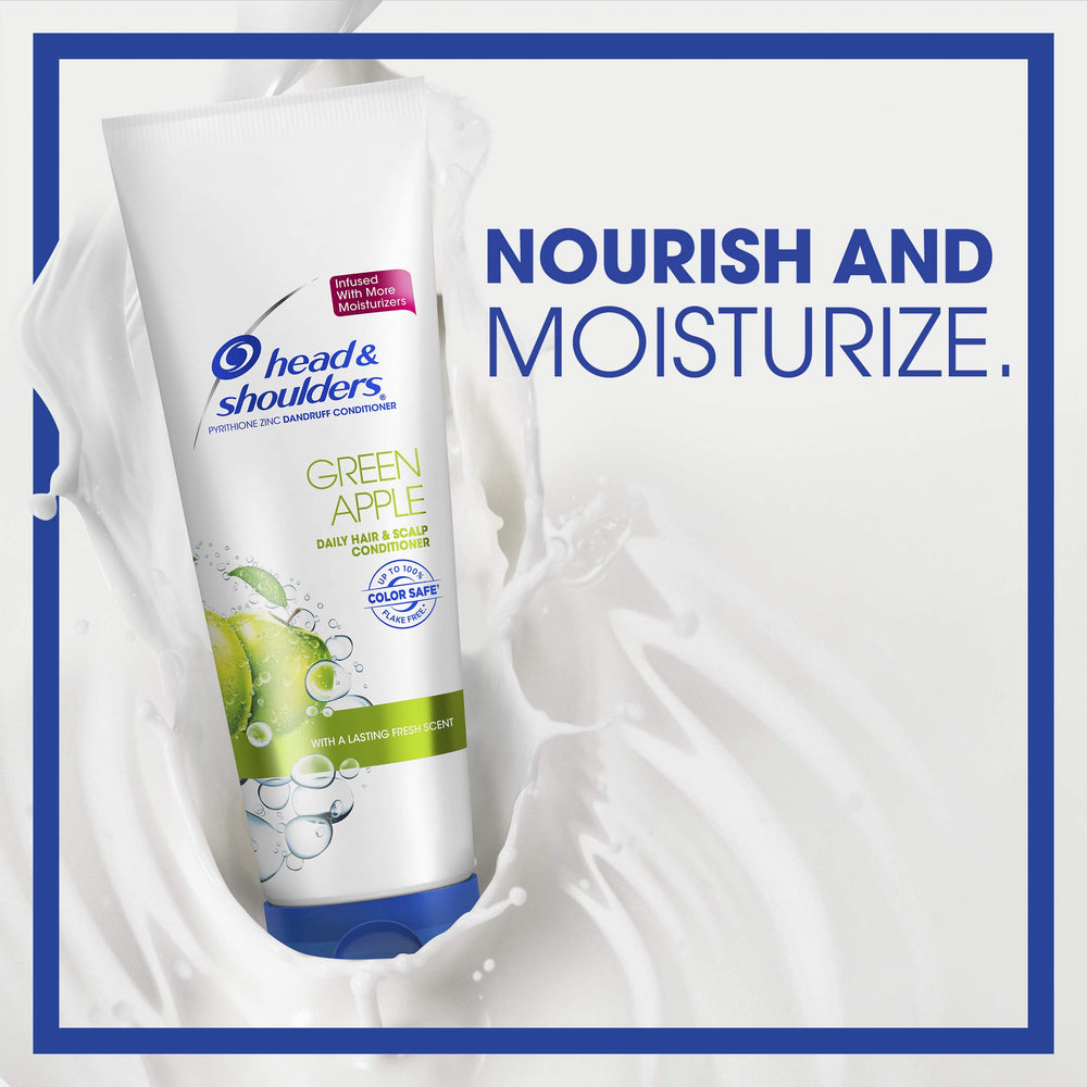 Head & Shoulders Green Apple conditioner foamy lather on scalp during use