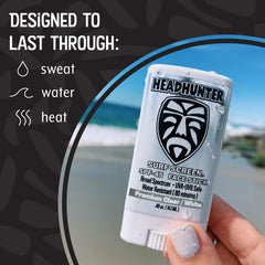 Headhunter Sunscreen Face Stick subtle white tint helps you apply evenly.
