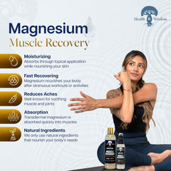 Health and Wisdom magnesium muscle recovery application-massage shows soothing massage for tight muscles.