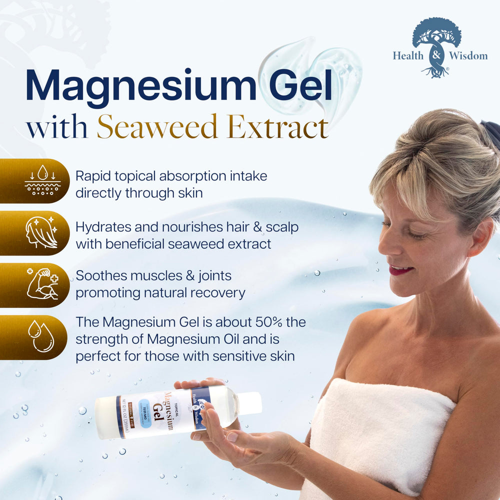 Health and Wisdom magnesium gel hand application demonstrates mess-free use and targeted relief