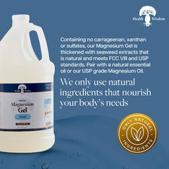 Health and Wisdom magnesium gel on skin delivering seaweed moisture benefits.