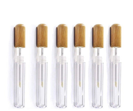 Healthcom bamboo lip gloss tubes 6ml for refillable on-the-go touch ups